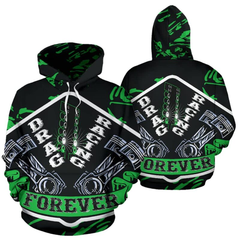 AOP Drag Racing Forever Hoodie NEW Green 1.jpg