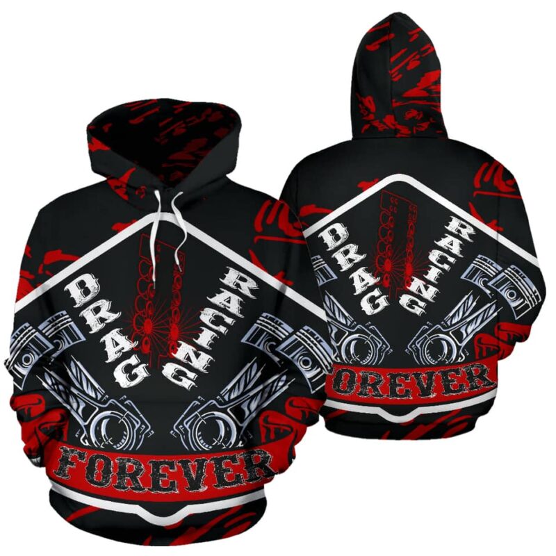 AOP Drag Racing Forever Hoodie NEW Red 1.jpg