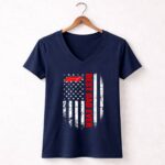 American Flag Best Dad Ever Fomula For 4th Of July 2 Womens V Neck.jpg