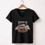 American Flag Dirt Track Racing 4 Womens V Neck.jpg