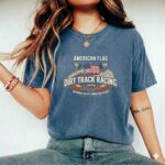 American Flag Dirt Track Racing Comfort Colors T Shirt 2.jpg