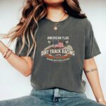 American Flag Dirt Track Racing Comfort Colors T Shirt 7.jpg