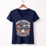 BBQ and Nascar Dad 2 Womens V Neck.jpg