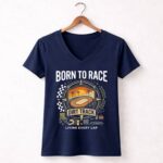 Born To Race Dirt Track 2 Womens V Neck.jpg
