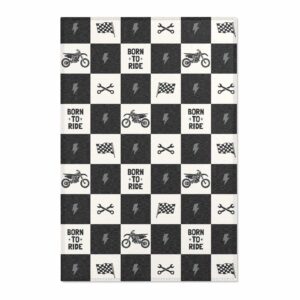 Born to Ride Motocross Dirt Bike Area Rectangle Rug 1.jpg