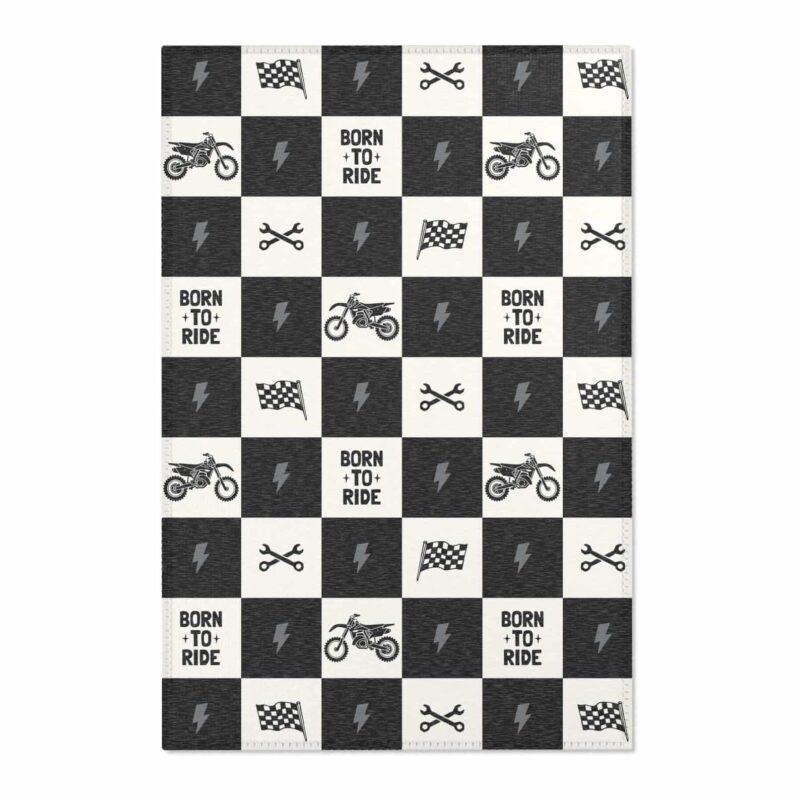 Born to Ride Motocross Dirt Bike Area Rectangle Rug 1.jpg