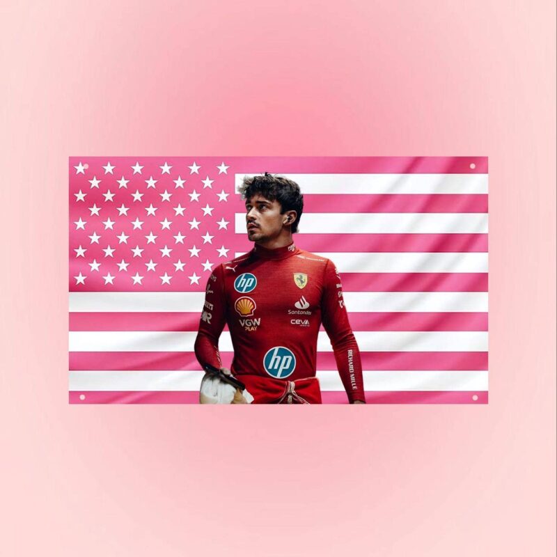 Charles Leclerc Formula One Flag American Pink Outdoor Flag 1.jpg