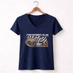 Checkered Flag Dirt Bike 2 Womens V Neck.jpg