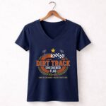 Checkered Flag Dirt Track 2 Womens V Neck.jpg