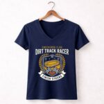 Checkered Flag Dirt Track Racer 2 Womens V Neck.jpg