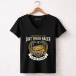 Checkered Flag Dirt Track Racer 4 Womens V Neck.jpg