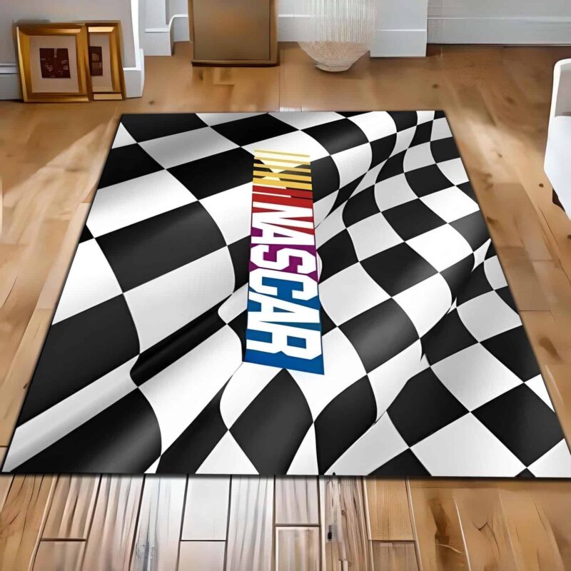 Checkered Flag Stock Car Racing Rectangle Rug 1.jpg