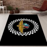 Checkered Racing Emblem Speedway Motorsport Rectangle Rug 3.jpg