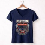 Custom Family Name Pit Crew Team Trackside 2 Womens V Neck.jpg