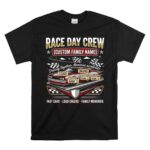 Custom Family Name Race Day Crew Checkered Flag 1 T Shirt.jpg