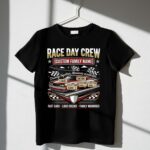 Custom Family Name Race Day Crew Checkered Flag 3 T Shirt.jpg