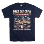 Custom Family Name Race Day Crew Checkered Flag 5 T Shirt.jpg