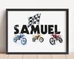 Custom Motocross Checkered Flag Wall Art 3.jpg