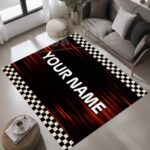 Custom Name Checkered Flag Race Rectangle Rug 1.jpg