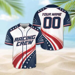 Custom Name Number USA Flag Racing Crew Baseball Jersey 1.jpg