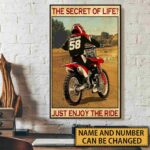 Custom Name and Number The Secret of Life Just Enjoy the Ride Motocross Wall Art 1.jpg