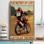 Custom Name and Number The Secret of Life Just Enjoy the Ride Motocross Wall Art 2.jpg
