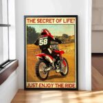 Custom Name and Number The Secret of Life Just Enjoy the Ride Motocross Wall Art 3.jpg