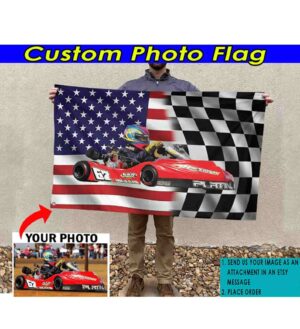 Custom Photo Dirt Go Kart Karting Checkered Flag House Flag 1.jpg