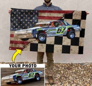 Custom Photo Dirt Modified Car Racing Checkered Flag House Flag 1.jpg