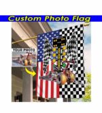 Custom Photo Dragster Drag Racing Checkered Flag House Flag 2.jpg