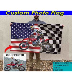 Custom Photo Motocross Racing Gifts For Dirt Bikers House Flag 1.jpg
