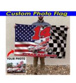 Custom Photo Name Number Sprint Car Racing Racing Checkered Flag Outdoor Flag 1.jpg