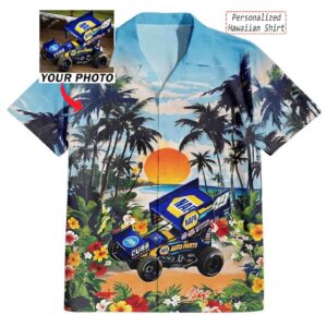 Custom Photo Sprint Car Racing Beach Summer Hawaiian Shirt 1.jpg