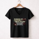 Custom Pit Crew Shirt Running On Caffeine And Racing 4 Womens V Neck.jpg