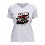 Custom Racing Personalized Checkered Flag 4 Womens V Neck.jpg