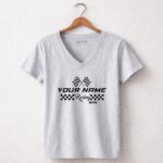 Custom Racing Your Name and Number 6 Womens V Neck.jpg