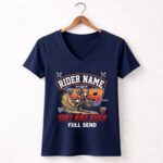 Custom Rider Number Dirt Bike 2 Womens V Neck.jpg