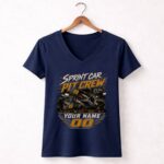 Custom Sprint Car Pit Crew Shirt Personalized Team Name 2 Womens V Neck.jpg