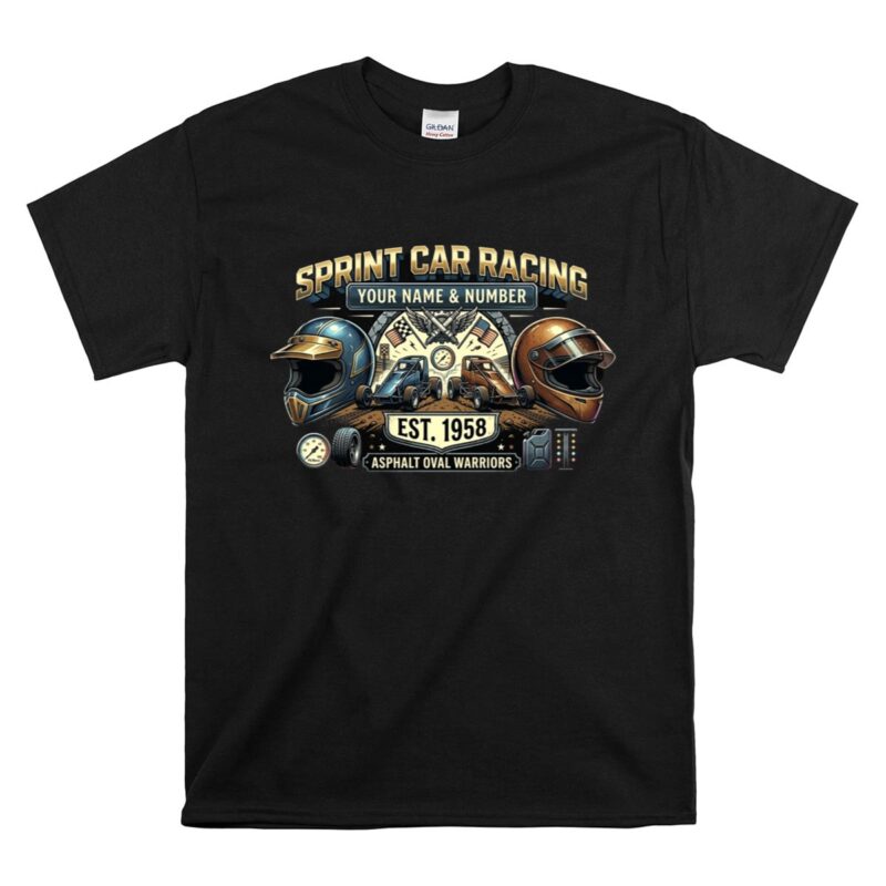 Custom Sprint Car Racing Personalized Name Number 1 T Shirt.jpg