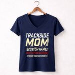 Custom Trackside Mom 2 Womens V Neck.jpg
