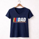 Dad Nascar Funny Logo 2 Womens V Neck.jpg
