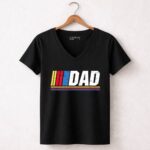 Dad Nascar Funny Logo 4 Womens V Neck.jpg