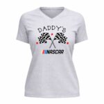 Daddys Nascar Flag Checkered 4 Womens V Neck.jpg