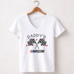 Daddys Nascar Flag Checkered 5 Womens V Neck.jpg