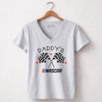 Daddys Nascar Flag Checkered 6 Womens V Neck.jpg