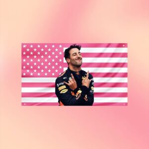 Daniel Ricciardo Pink US Flag Formula One Outdoor Flag 1.jpg