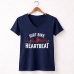 Dirt Bike Heartbeat 2 Womens V Neck.jpg