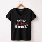 Dirt Bike Heartbeat 4 Womens V Neck.jpg