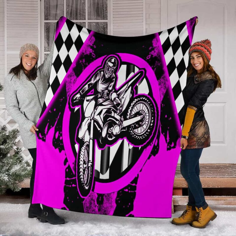 Dirt Bike Racing Blanket Pink 2.jpg