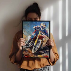 Dirt Bike Racing Scene Motocross Wall Art 1.jpg